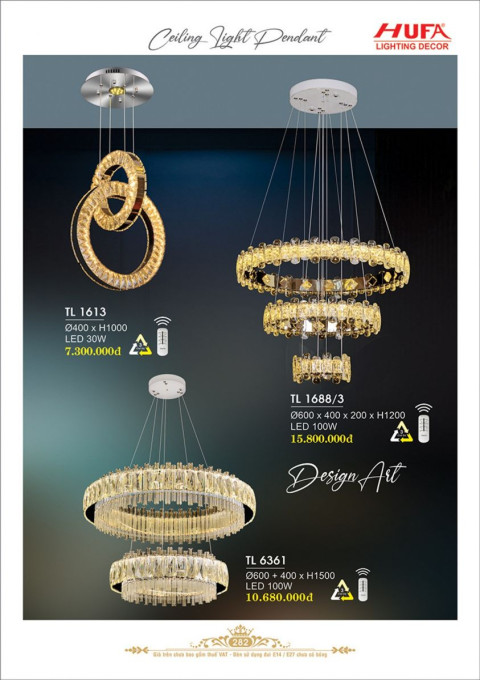 Đèn thả LED Hufa TL 1613, TL 1688/3, TL 6361