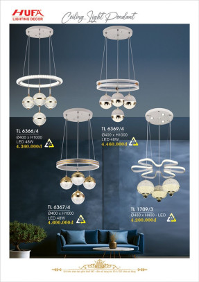 Đèn thả LED Hufa TL 6366/4, TL 6367/4, TL 6369/4, TL 1709/3