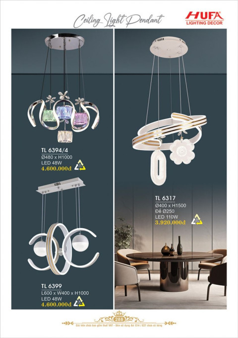 Đèn thả LED Hufa TL 6394/4, TL 6317, TL 6399