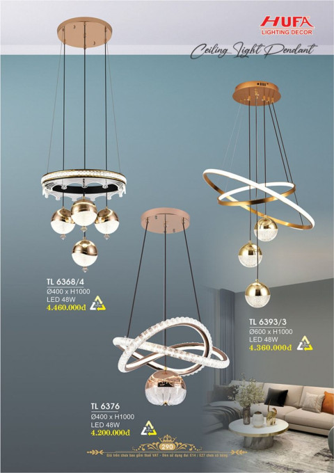 Đèn thả LED Hufa TL 6368/4, TL 6393/3, TL 6376