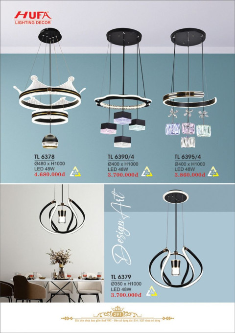Đèn thả LED Hufa TL 6378, TL 6390/4, TL 6395/4, TL 6379