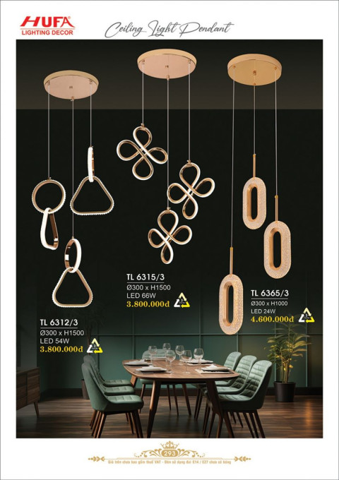 Đèn thả LED Hufa TL 6312/3, TL 6315/3, TL 6365/3
