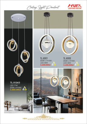 Đèn thả LED Hufa TL 5124/3, TL 6501, TL 6502