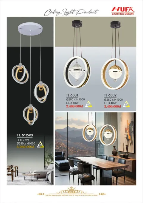 Đèn thả LED Hufa TL 5124/3, TL 6501, TL 6502