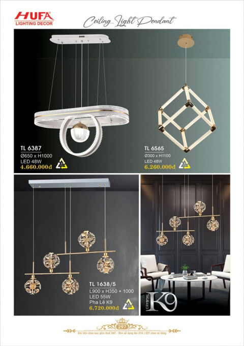 Đèn thả LED Hufa TL 6387, TL 6565, TL 1638/5
