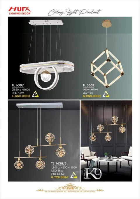 Đèn thả LED Hufa TL 6387, TL 6565, TL 1638/5