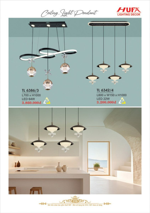 Đèn thả LED Hufa TL 6386/3, TL 6342/4