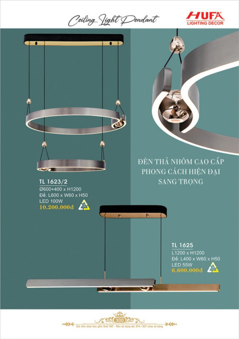 Đèn thả LED Hufa TL 1623/2, TL 1625