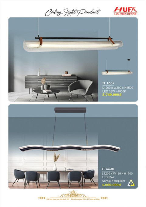 Đèn thả LED Hufa TL 1637, TL 6630