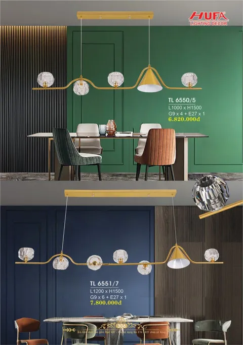 Đèn thả LED Hufa TL 6550/5, TL 6551/7