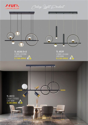 Đèn thả LED Hufa TL 6538/5+2, TL 6539, TL 6513