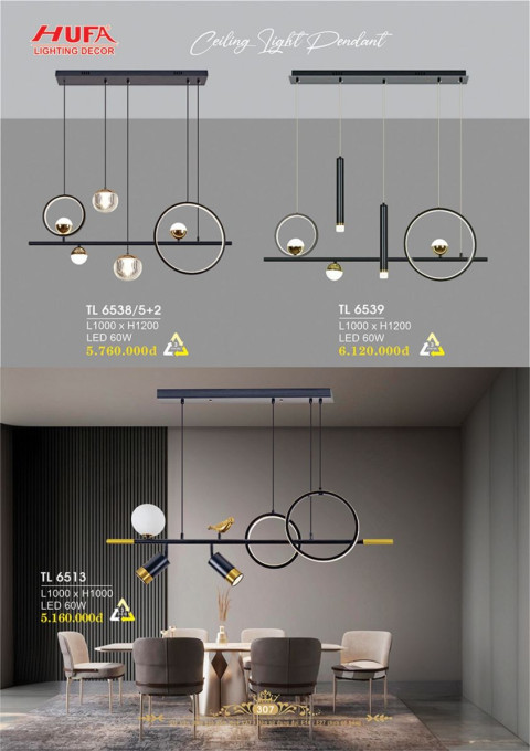 Đèn thả LED Hufa TL 6538/5+2, TL 6539, TL 6513