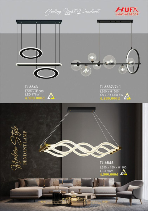 Đèn thả LED Hufa TL 6543, TL 6545, TL 6537/7+1