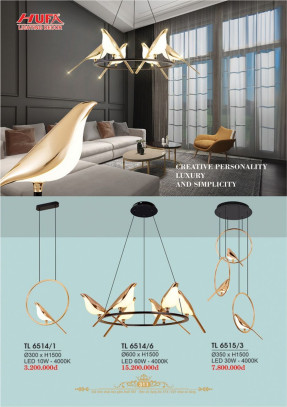 Đèn thả LED Hufa TL 6514/1, TL 6514/6, TL 6515/3
