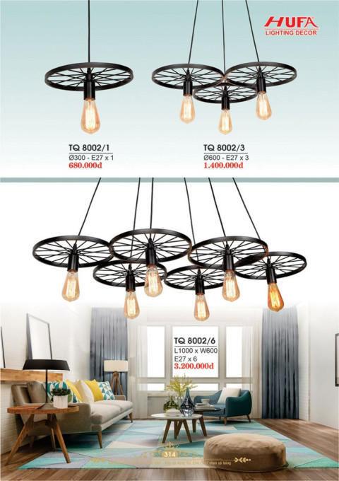 Đèn thả quày bar Hufa TQ 8002/1, TQ 8002/3, TQ 8002/6