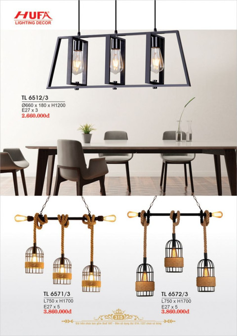 Đèn thả LED Hufa TL 6512/3, TL 6571/3, TL 6572/3