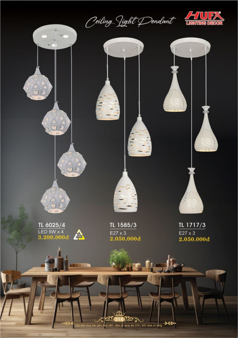 Đèn thả LED Hufa TL 6025/4, TL 1585/3, TL 1717/3