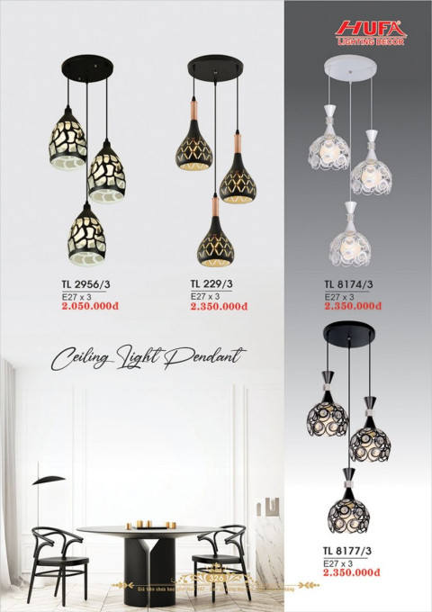 Đèn thả LED Hufa TL 2956/3, TL 229/3, TL 8174/3, TL 8177/3