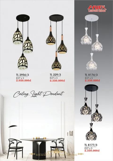 Đèn thả LED Hufa TL 2956/3, TL 229/3, TL 8174/3, TL 8177/3