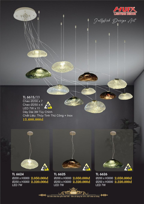 Đèn thả LED Hufa TL 6615/11, TL 6624, TL 6625, TL 6626