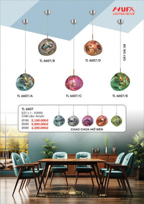 Đèn thả LED Hufa TL 6607/A, TL 6607/B, TL 6607/C, TL 6607/D, TL 6607/E