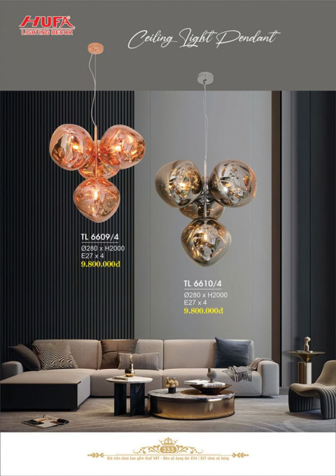 Đèn thả LED Hufa TL 6609/4, TL 6610/4