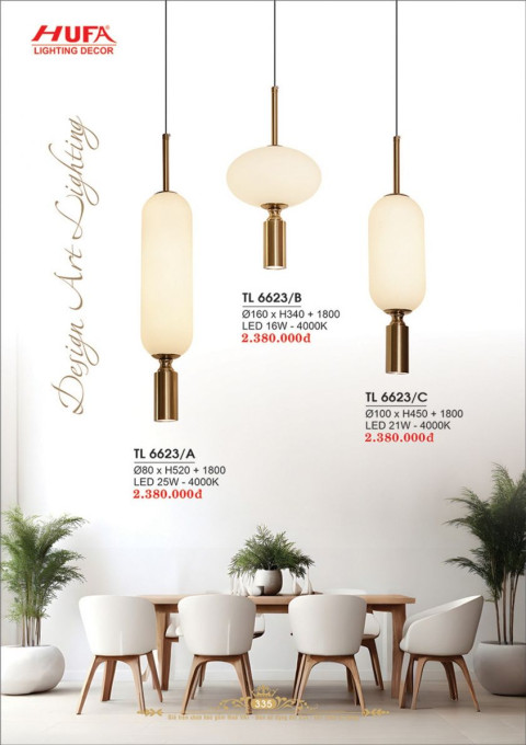 Đèn thả LED Hufa TL 6623/A, TL 6623/B, TL 6623/C