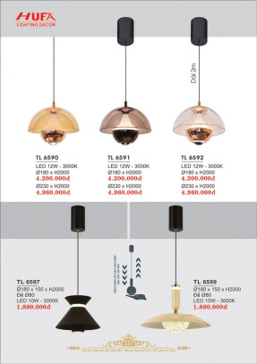 Đèn thả LED Hufa TL 6590, TL 6591, TL 6592, TL 6597, TL 6599
