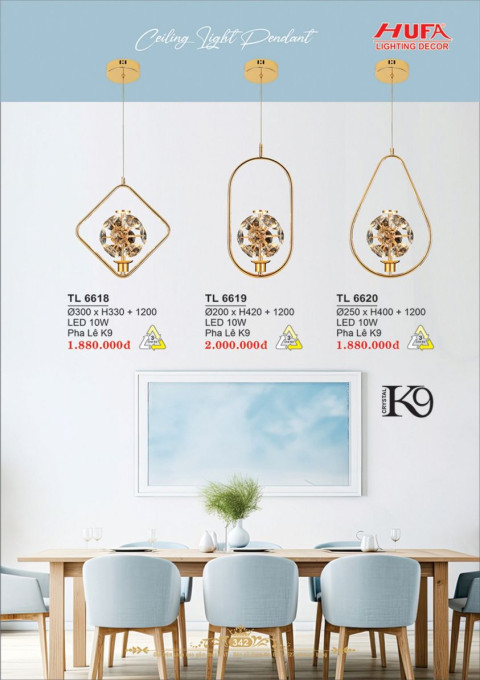 Đèn thả LED Hufa TL 6618, TL 6619, TL 6620
