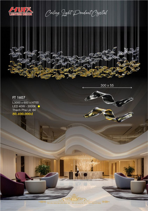 Đèn thả pha lê Hufa FT 1607