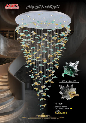 Đèn thả thông tầng pha lê Hufa FT 1606