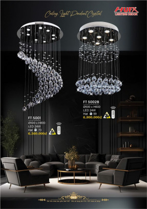 Đèn thả pha lê Hufa FT 5001, FT 5002B