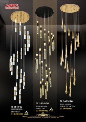 Đèn thả thông tầng Hufa TL 1612/20, TL 1614/20, TL 1615/20