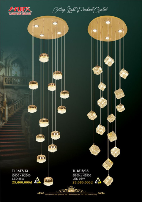 Đèn thả thông tầng Hufa TL 1617/13, TL 1618/15