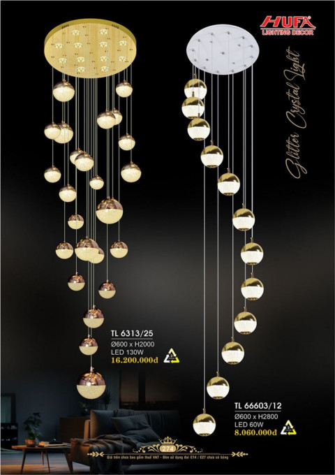 Đèn thả thông tầng Hufa TL 6313/25, TL 66603/12