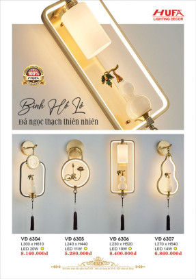 Đèn vách đồng Hufa VĐ 6304, VĐ 6305, VĐ 6306, VĐ 6307