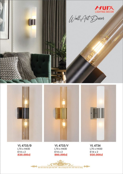 Đèn vách Led Hufa VL 4733, VL 4734