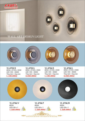 Đèn vách Led Hufa VL 4723, VL 4724, VL 4736