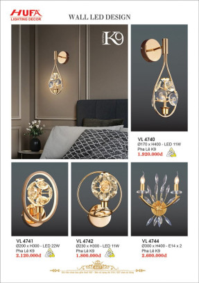 Đèn vách Led Hufa VL VL 4742, VL 4740, VL 4741, 4744