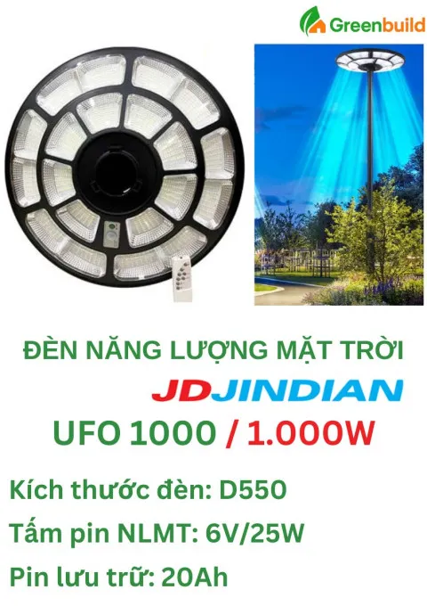 Đèn năng lượng mặt trời 1000W Jindian UFO 1000