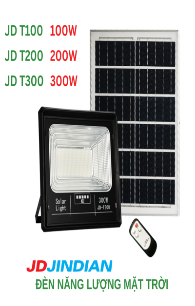 Đèn năng lượng mặt trời Jindian JD-T100, JD-T200, JD-T300 / 100W, 200W, 300W