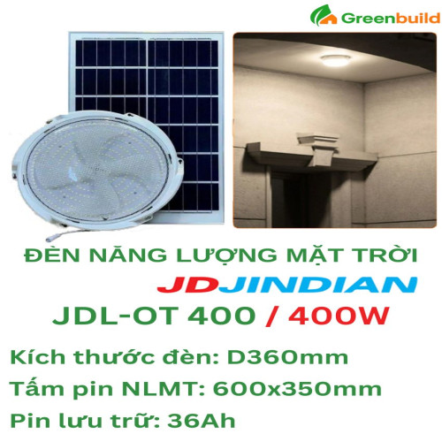 Đèn năng lượng mặt trời 400W ốp trần Jindian JDL OT400