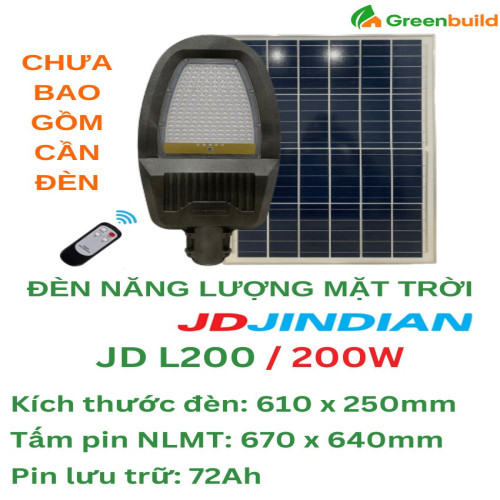 Đèn năng lượng mặt trời 200W Jindian JD L200