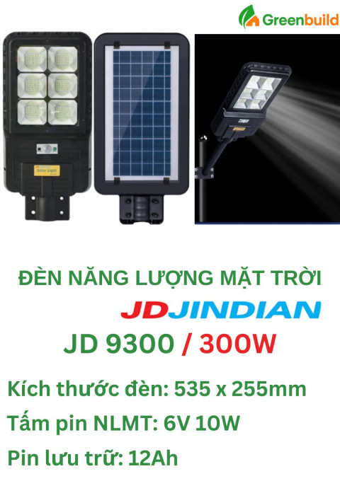 Đèn năng lượng mặt trời 300W Jindian JD 9300