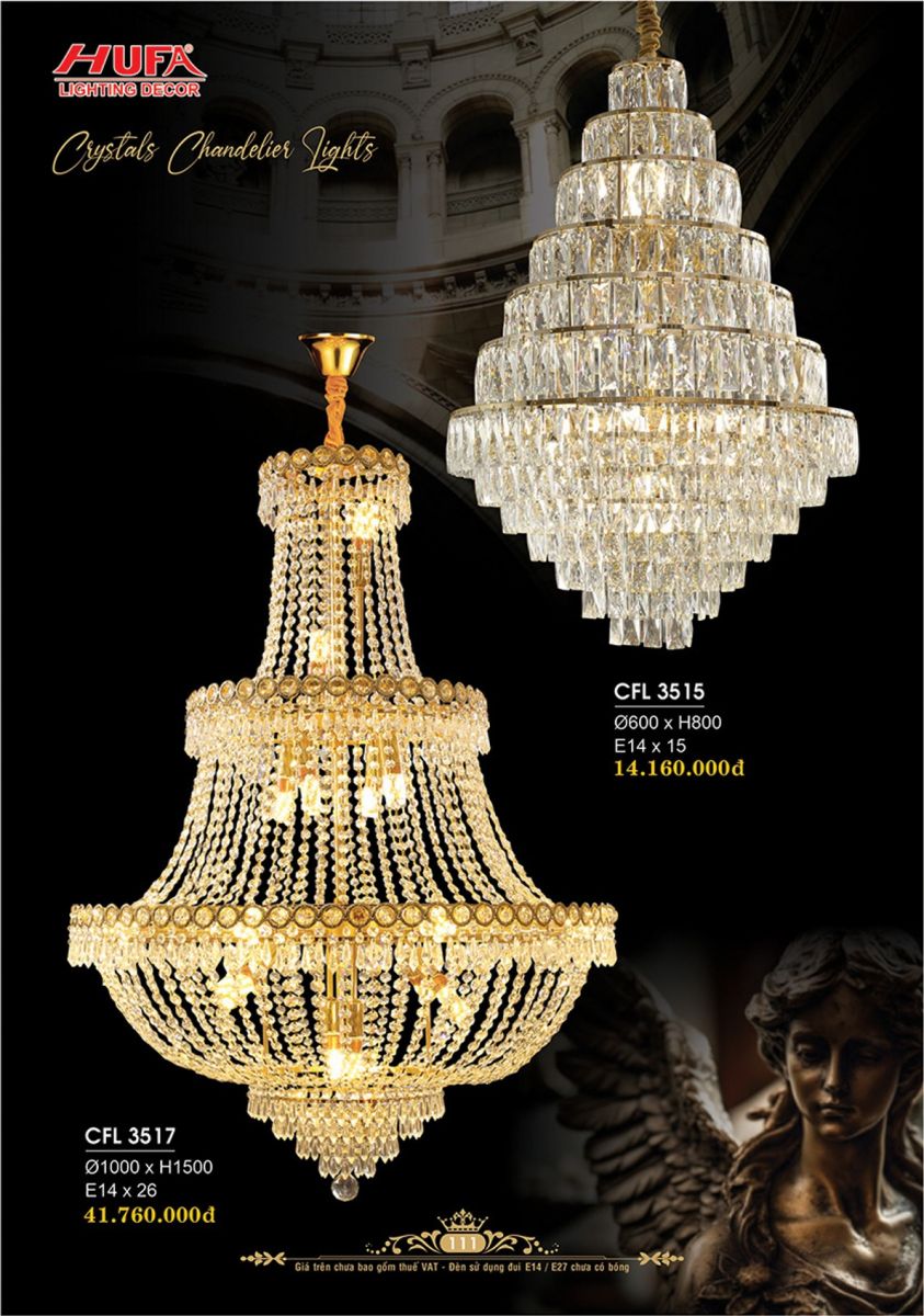 Đèn chùm pha lê Hufa CFL 3515, CFL 3517