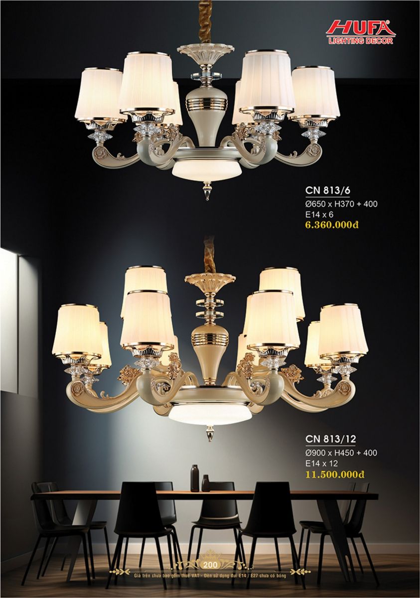 Đèn chùm nến Hufa CN 813/6, CN 813/12
