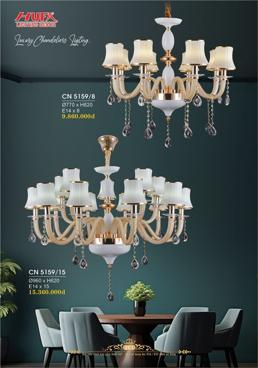 Đèn chùm nến Hufa CN 5159/8, CN 5159/15