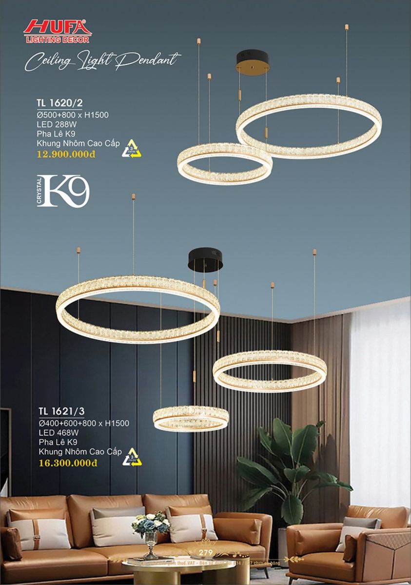 Đèn thả LED Hufa TL 1620/2, TL 1621/3