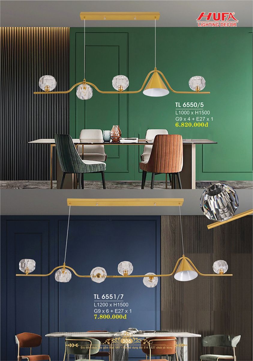 Đèn thả LED Hufa TL 6550/5, TL 6551/7
