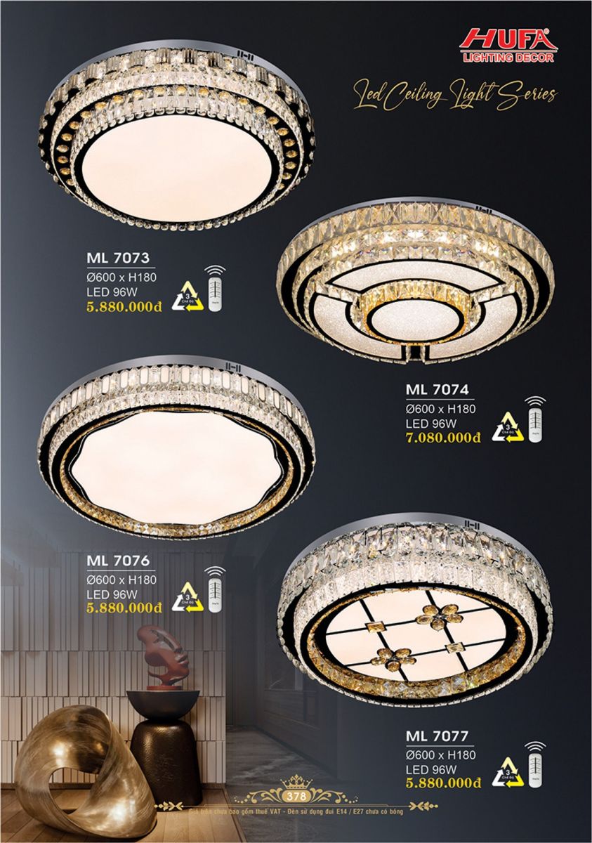 Đèn mâm LED Hufa ML 7073, ML 7074, ML 7076, ML 7077